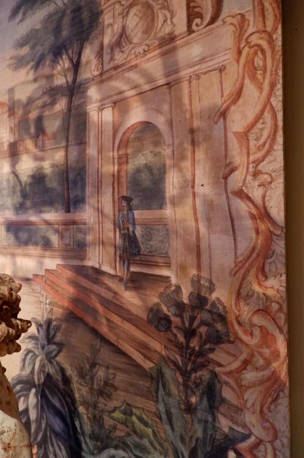 Grande toile peint figurant une perspective de jardin - France XVIIIe – Image 3