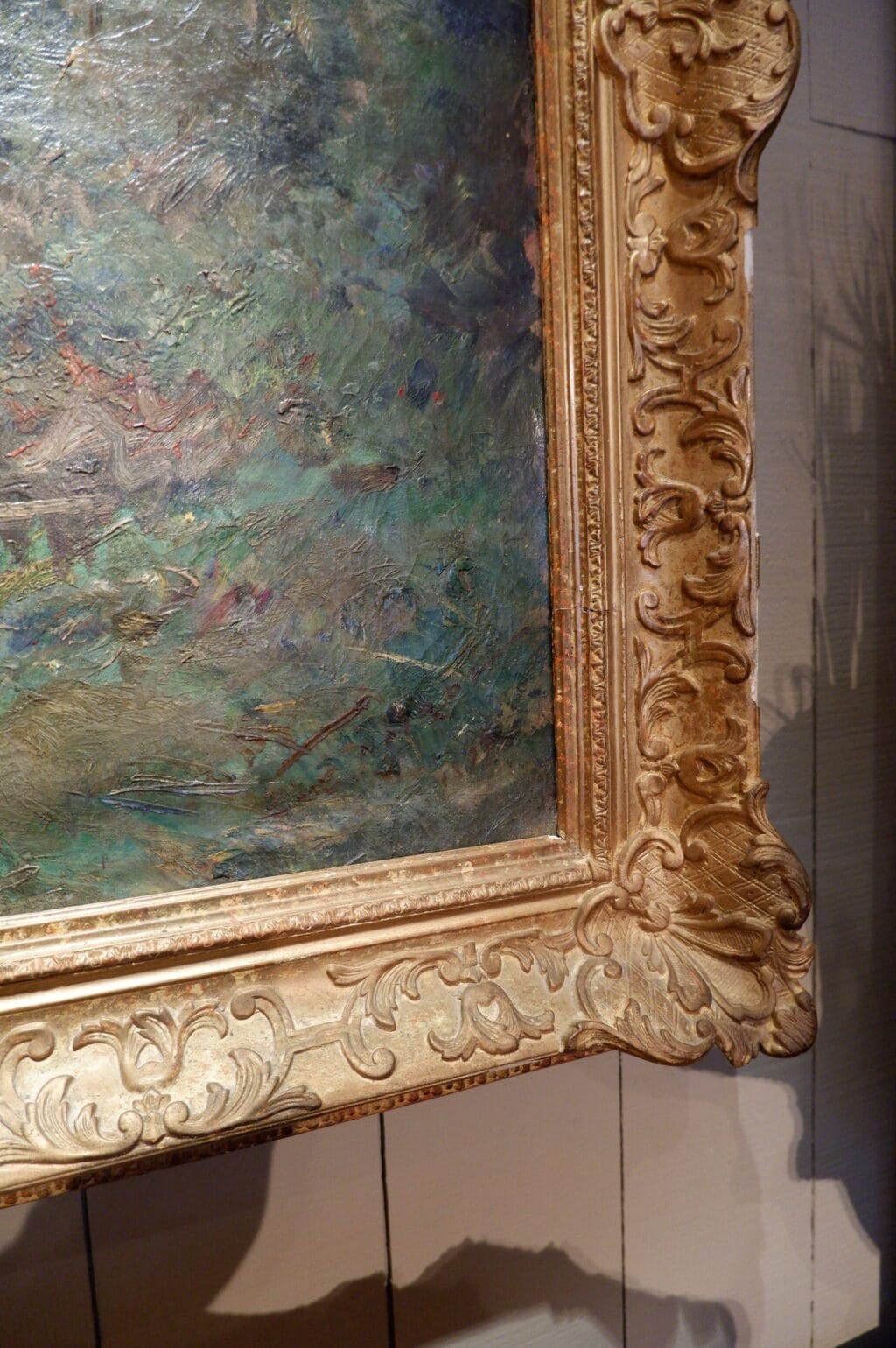 Huile sur toile "Mare dans un clairière au crépuscule" signée Emile Noirot - ca.1897 – Image 6