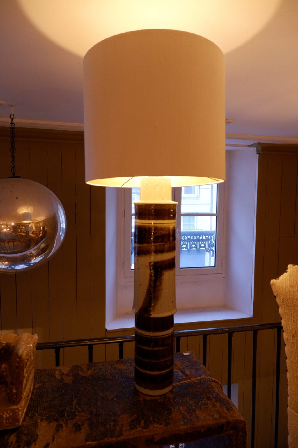 GRANDE LAMPE EN GRES PAR INGER PERSSON - DANEMARK CA.1960