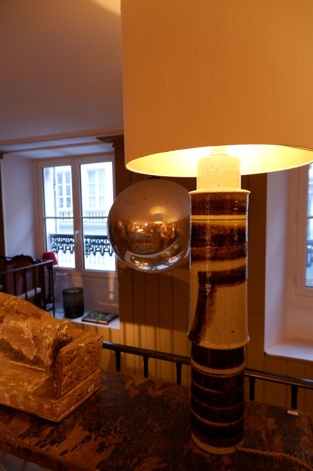GRANDE LAMPE EN GRES PAR INGER PERSSON - DANEMARK CA.1960 – Image 2
