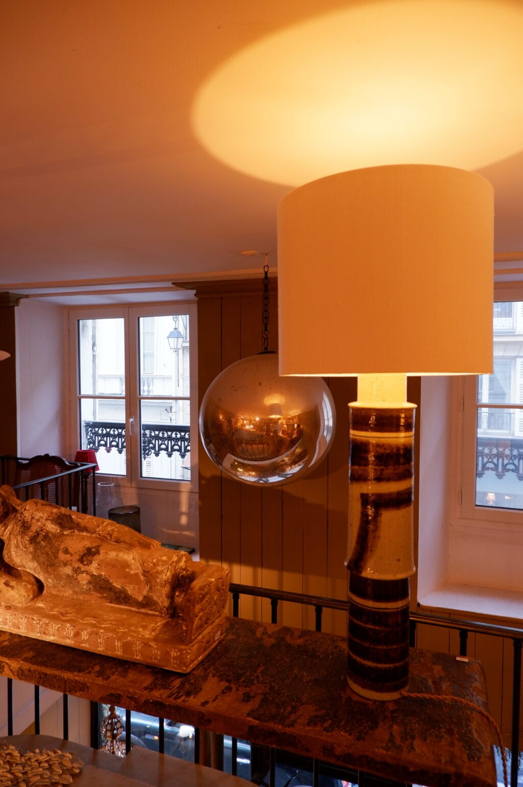 GRANDE LAMPE EN GRES PAR INGER PERSSON - DANEMARK CA.1960 – Image 3