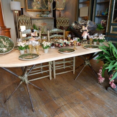 Table en bronze et marbre par Pierre Lottier ca.1950