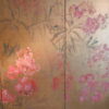 GRAND PARAVENT JAPONNAIS 6 FEUILLES "LAURIER ROSE" SUR FEUILLE D'OR PERIODE MEIJI XIXE – Image 3