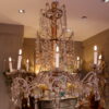 GRAND LUSTRE GENOIS XL BOIS DORE ET CRISTAL TAILLE MILIEU XIXE