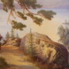 Grande Huile sur toile figurant un paysage abord d'un lac - Signé J M Stäck ca.1866 – Image 5