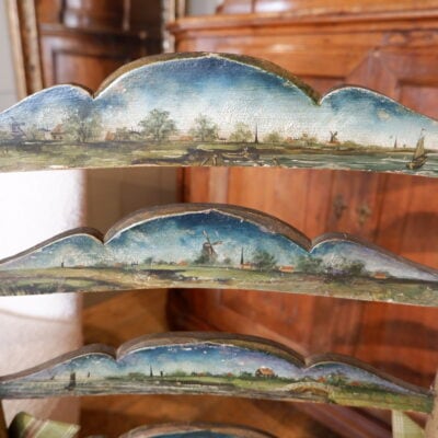 PAIRE de CHAISES PAILLEES DECOR PEINT CA.1800