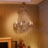 LUSTRE EN CRISTAL ET BRONZE DORE 8 BRAS DE LUMIERE XIXE – Image 2