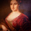 Grand portrait de femme aux fleurs - France XVIIe