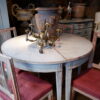 Paire de consoles demi-lunes gustaviennes patine blanche XIXe – Image 4