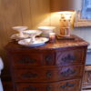 Petite commode régence 4 tiroirs en bois naturel et plateau en marbre rouge ca.1720 – Image 12
