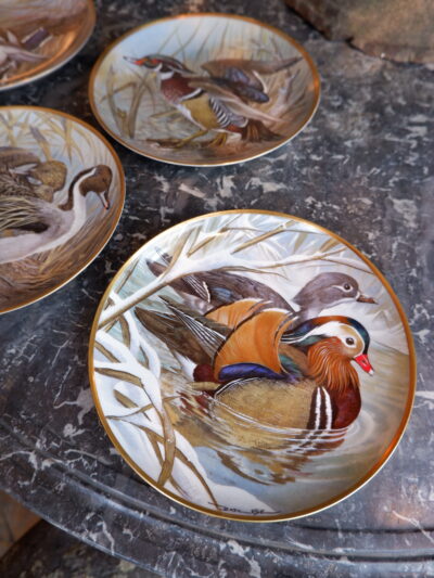 5 duck plates by Basil Ede, for Franklin in Limoges porcelain