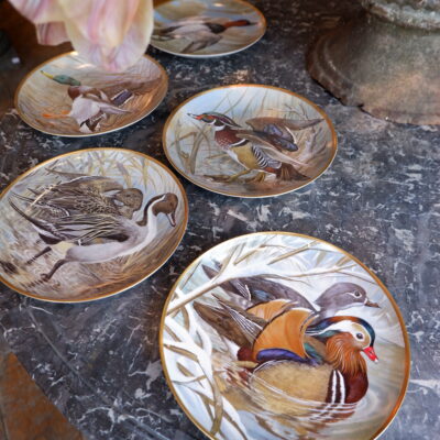 5 duck plates by Basil Ede, for Franklin in Limoges porcelain