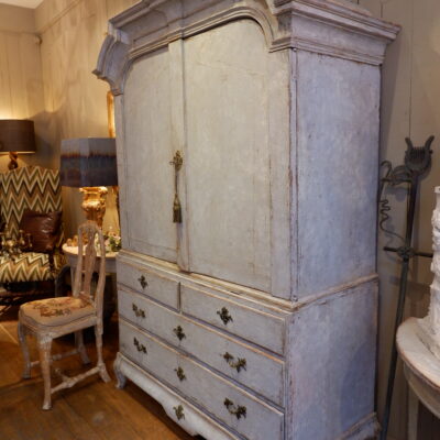Gustavian double body sideboard with white patina - 19th century