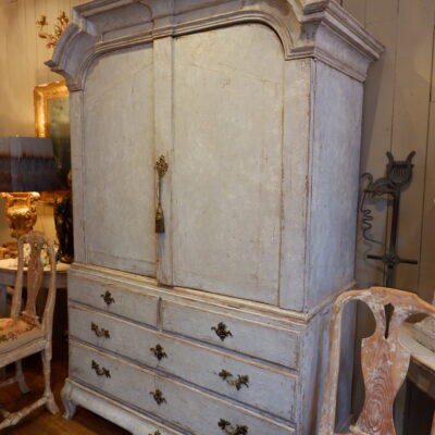 Gustavian double body sideboard with white patina - 19th century