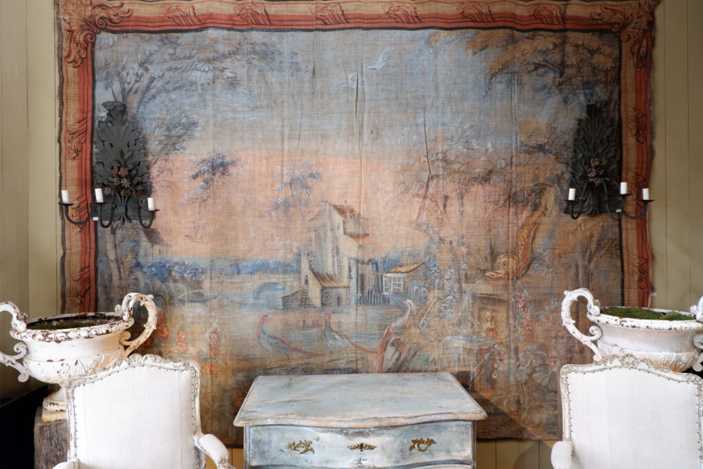 Grande toile peinte d'époque XVIIIe - tons pastels – Image 10