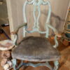 Fauteuil Vénitien laque bleu d'époque XVIIIE – Image 6