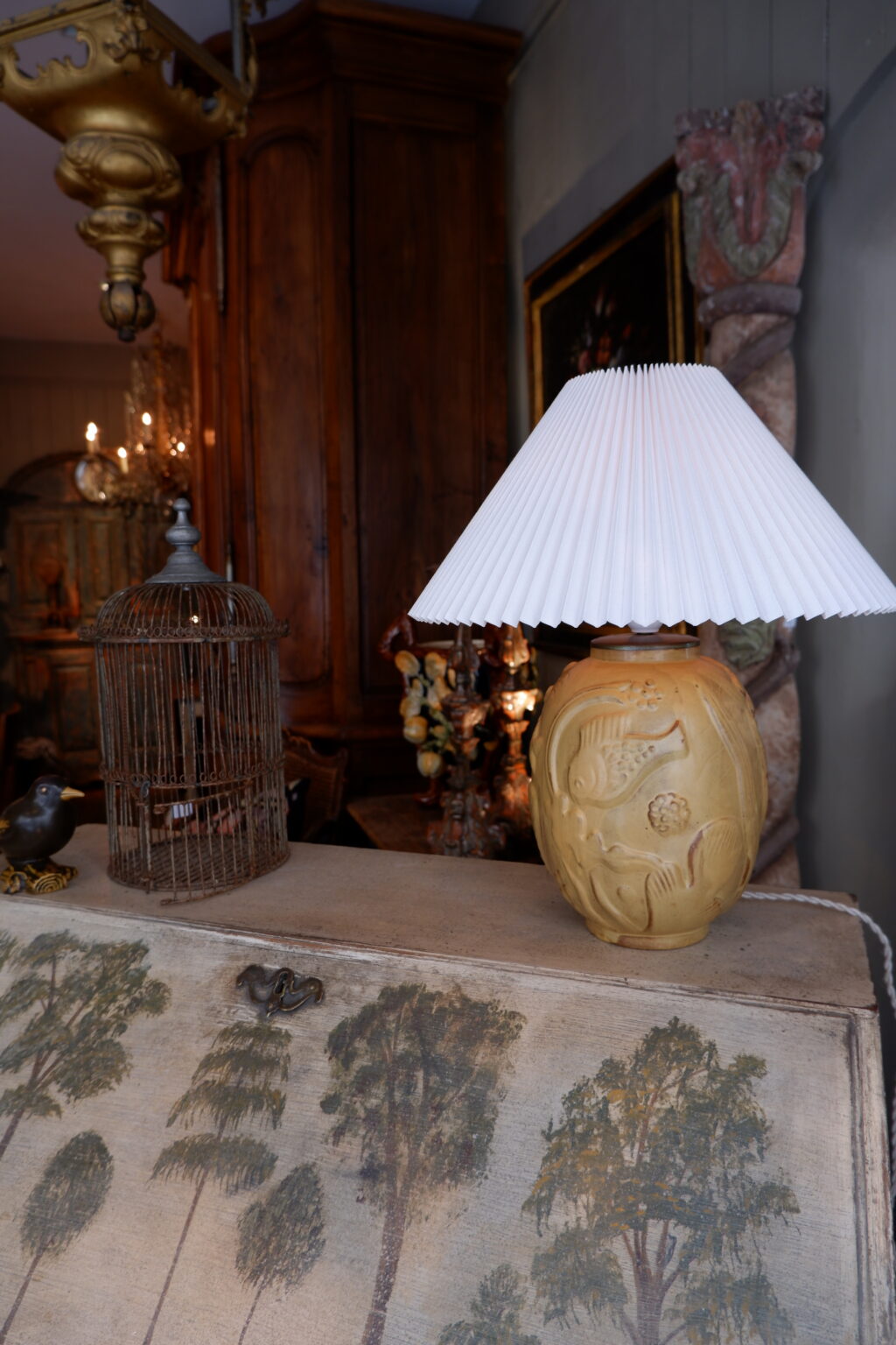 Une lampe email jaune décor Marin par Anna-Lisa Thomson pour Uppsala Ekeby – Image 5