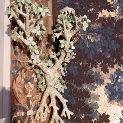 Pair of "green leaves" sconces by Edouard Chevalier