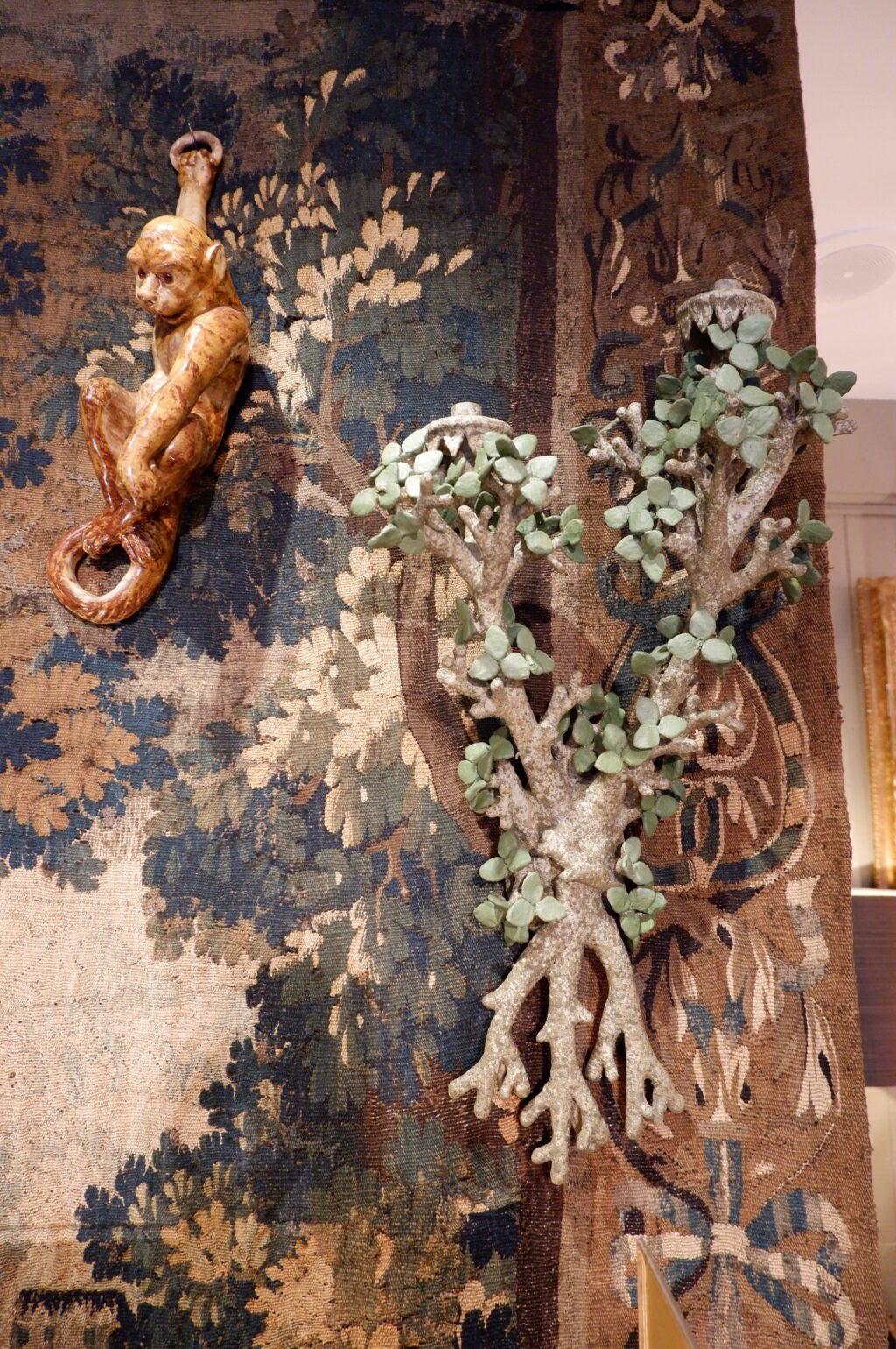 Paire d'appliques "feuilles vertes" par Edouard Chevalier – Image 2