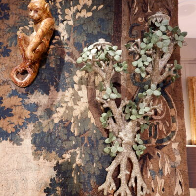 Pair of "green leaves" sconces by Edouard Chevalier