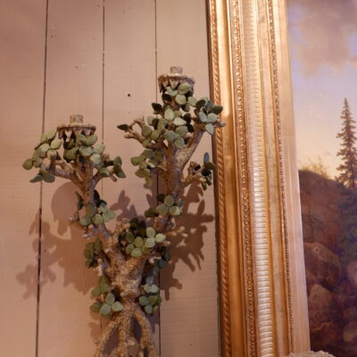 Pair of "green leaves" sconces by Edouard Chevalier