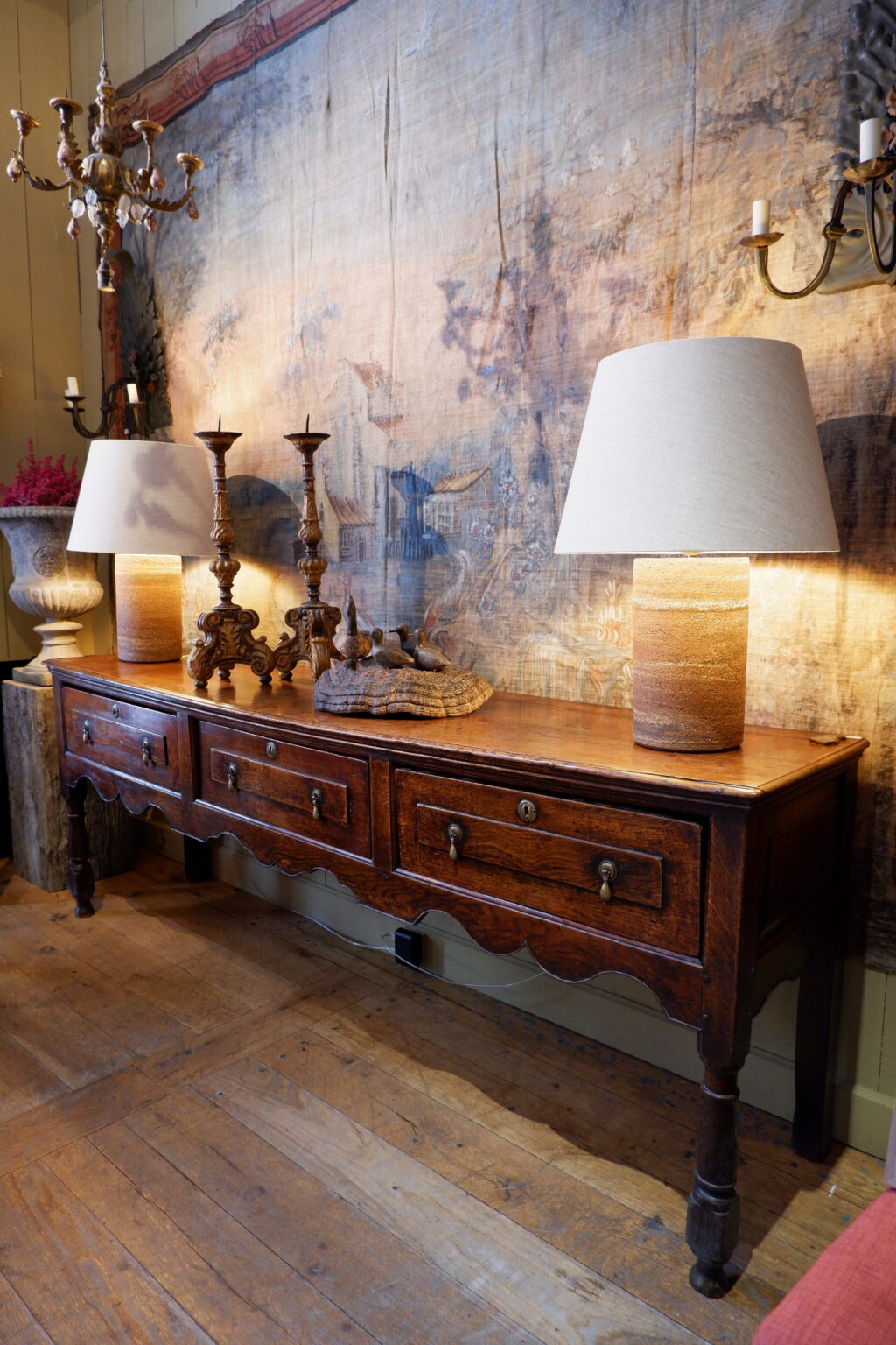 Large oak console with drawers England - George III period - Image 7