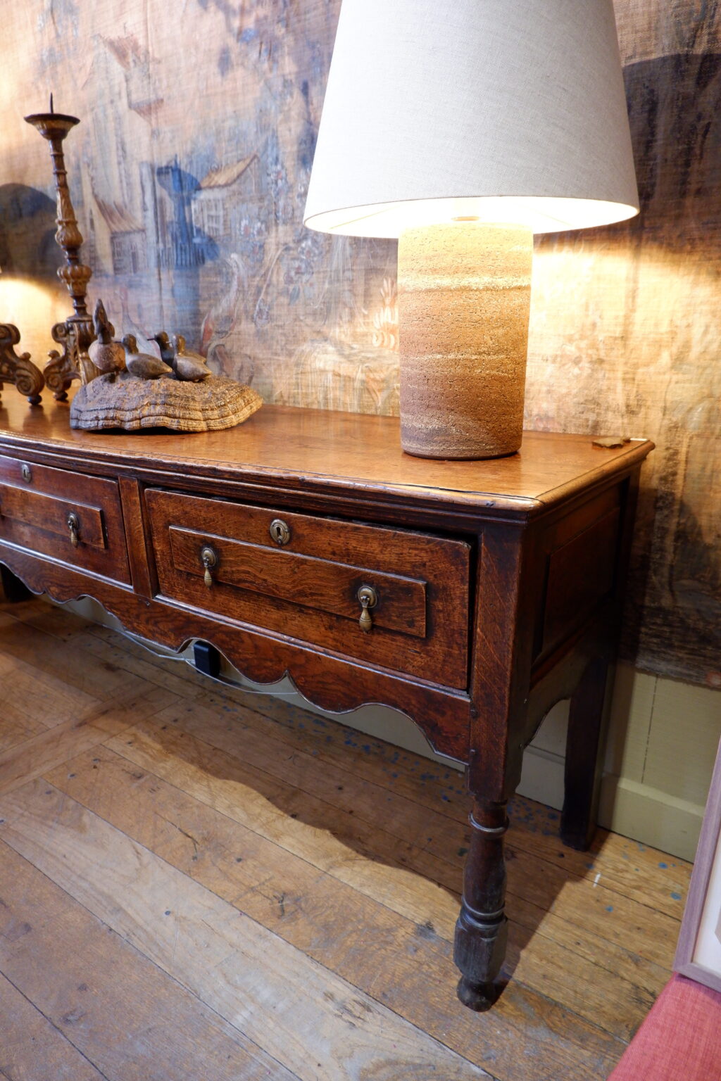 Large oak console with drawers England - George III period - Image 4