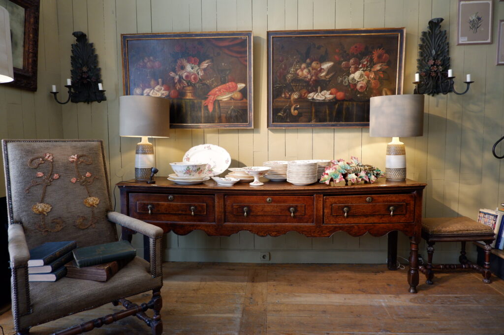 Large oak console with drawers England - George III period - Image 5