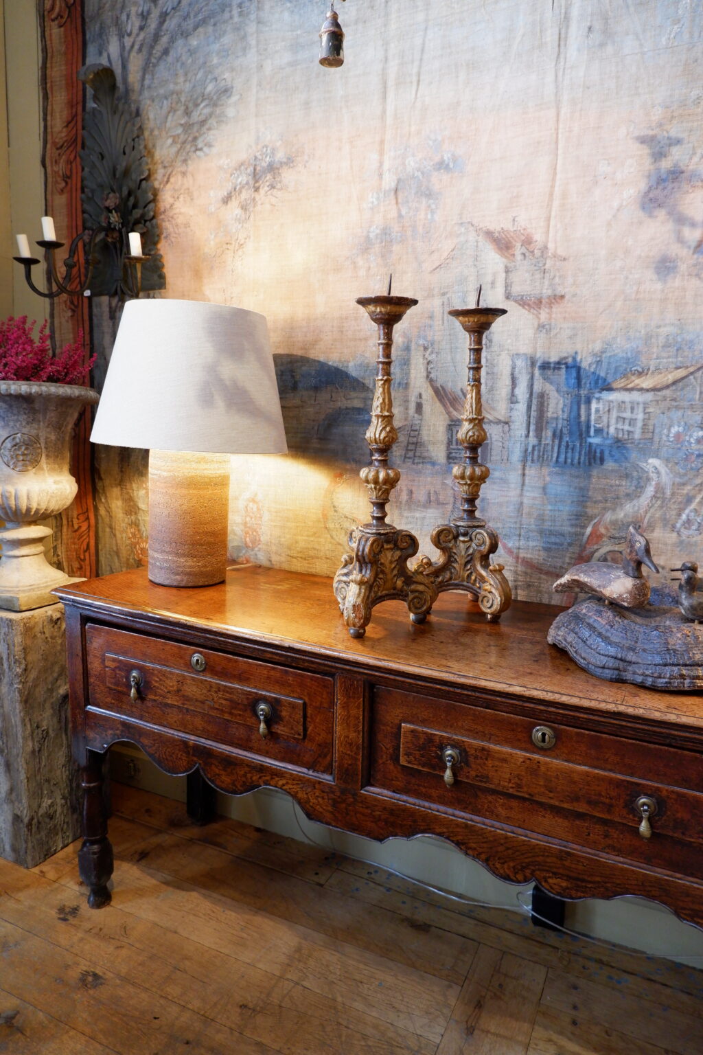Large oak console with drawers England - George III period - Image 3