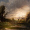 Huile sur toile "paysage rural avec vue sur un lac" par Adrianus van Everdingen fin XIX – Image 3