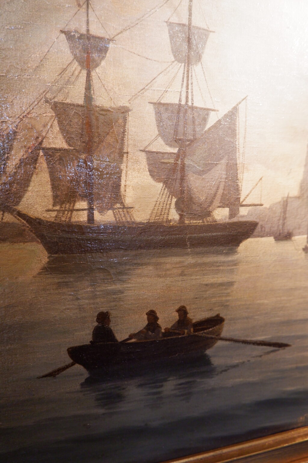 Huile sur toile Vue nocturne d'un port en Norvège par Johan Christian Clausen Dahl ca.1857 – Image 10