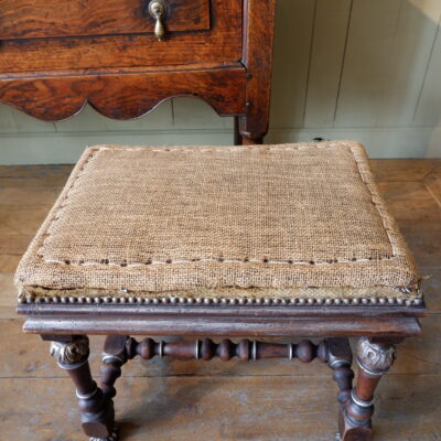 Louis XIV period walnut stool to cover