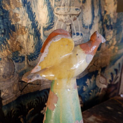 Dove" finial in glazed terracotta -Southwest 19th century