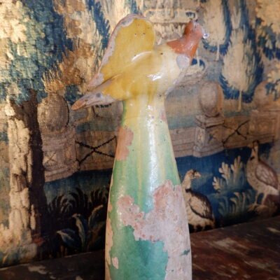 Dove" finial in glazed terracotta -Southwest 19th century