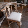 Fauteuil de bureau baroque Suédois, patine blanche ca.1800 – Image 6