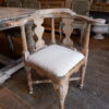 Fauteuil de bureau baroque Suédois, patine blanche ca.1800