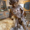 Milieu de fontaine en fonte patine bronze "putto et l'alligator " ca.1880 – Image 2