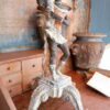 Grand candélabre Vénitien en bois sculpté polychrome d'époque XVIIIe – Image 8