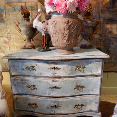 Commode suédoise patine gris/bleu d’origine fin XVIIIe