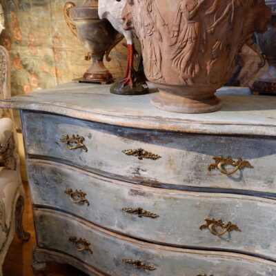 Commode suédoise patine gris/bleu d’origine fin XVIIIe