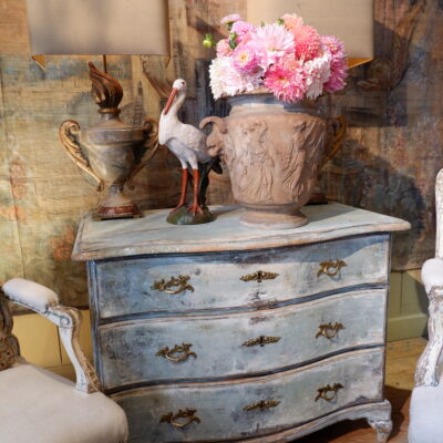 Commode suédoise patine gris/bleu d’origine fin XVIIIe
