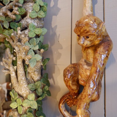 Glazed terracotta monkey - Bavent ca.1900