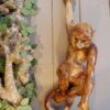 Singe en terre cuite émaillée - Bavent ca.1900