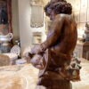 Milieu de fontaine en fonte patine bronze "putto et l'alligator " ca.1880 – Image 9