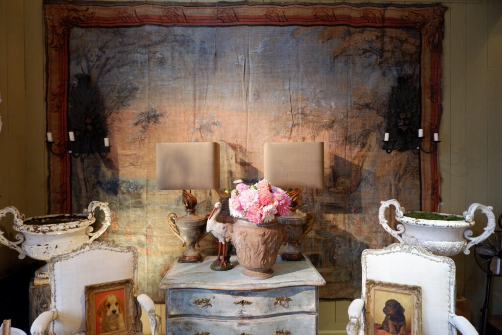 Grande toile peinte d'époque XVIIIe - tons pastels – Image 6