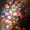 Tableau Italien nature morte "BOUQUET DE FLEURS SUR FOND NOIR" Ecole de Padova époque XVIIIe