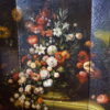 Grand paravent 4 feuilles huile sur toile figurant un grand bouquet dans un vase – Image 5
