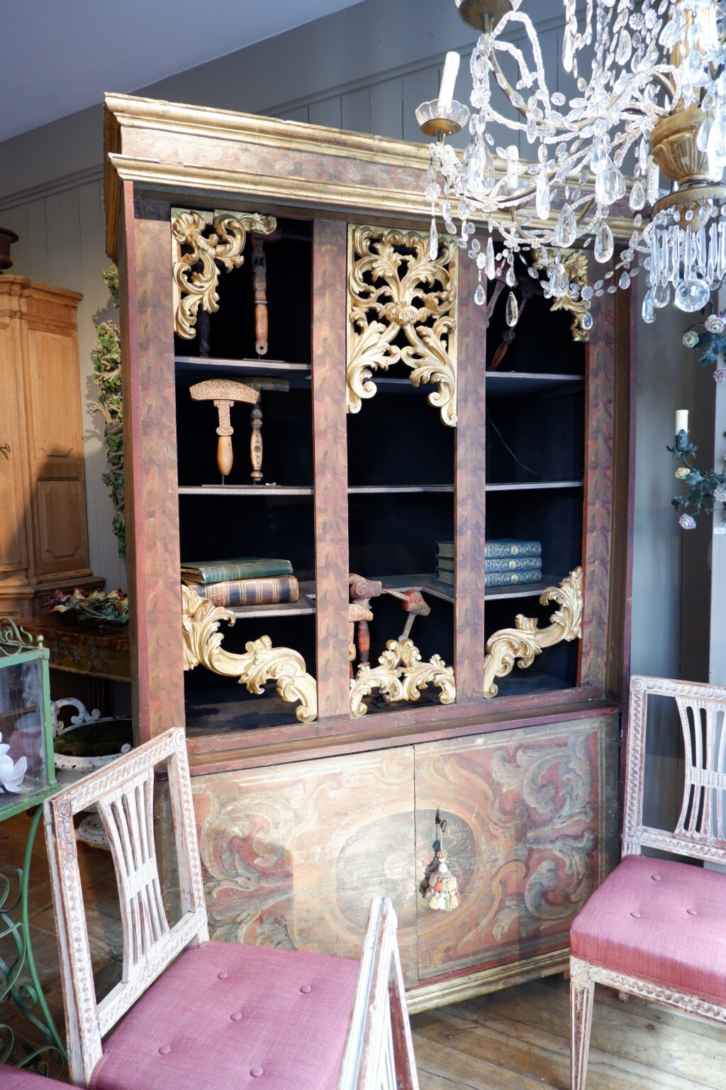 Painted wood shelving unit or bookcase - Italy late 19th century - Image 3