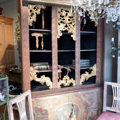 Painted wood shelving unit or bookcase - Italy, late 19th century