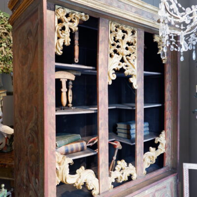 Painted wood shelving unit or bookcase - Italy, late 19th century